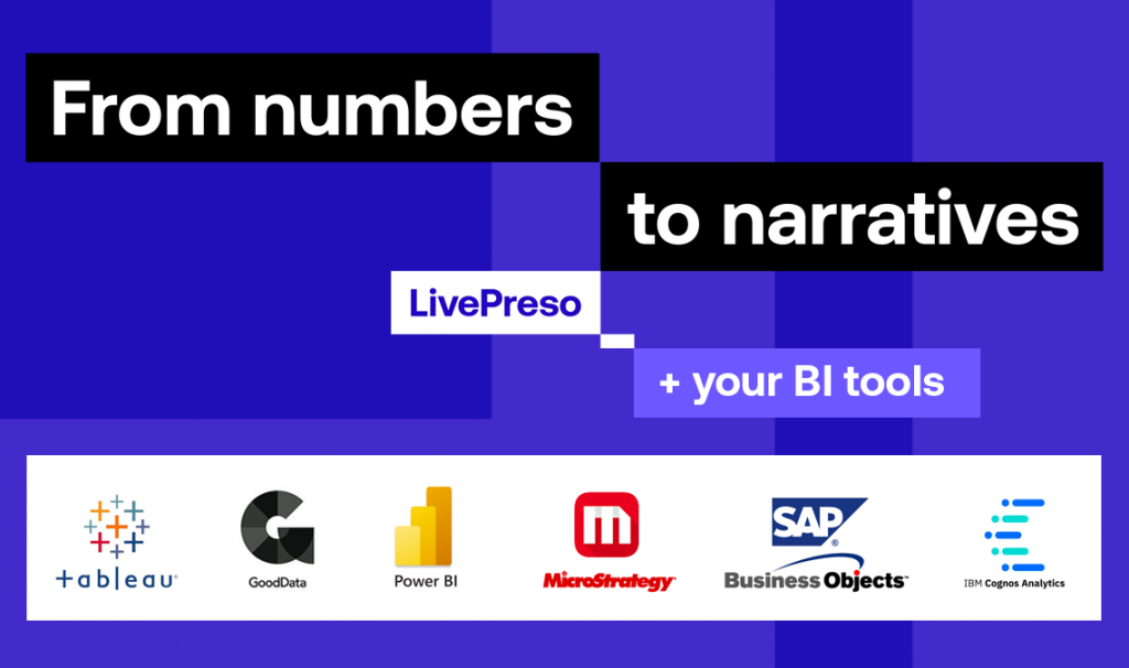 From numbers to narratives: LivePreso + your BI tools